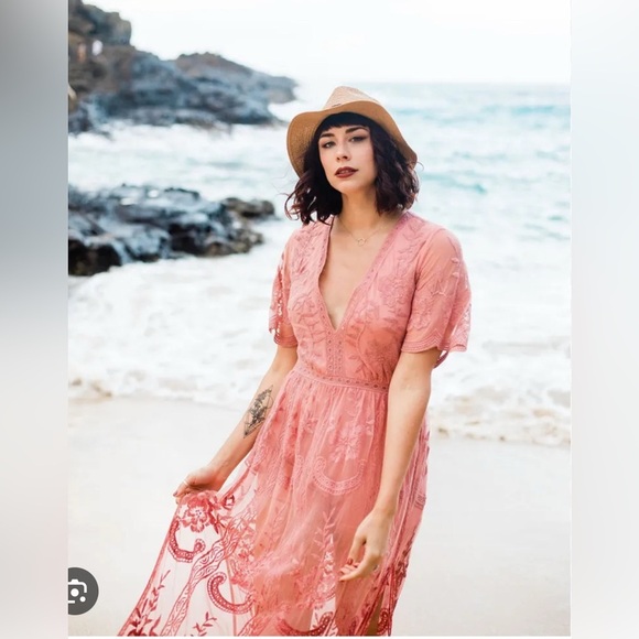 Socialite Lace Maxi Romper Dress - Picture 1 of 11